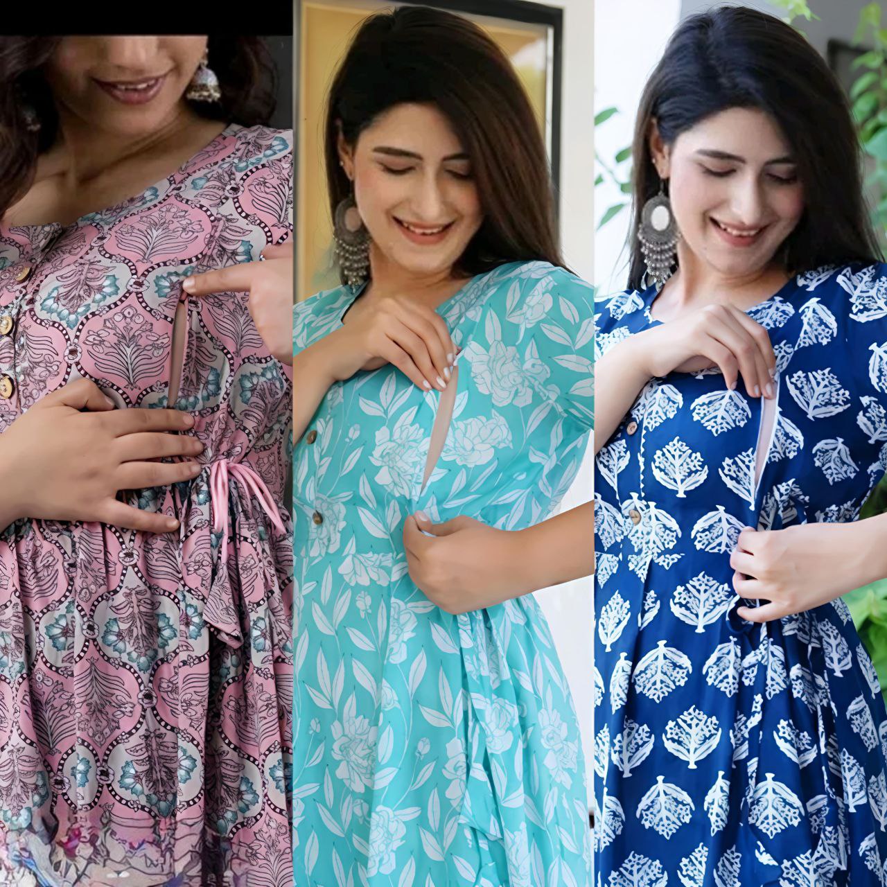 π 3 in 1 Stylish Cotton Feeding Dress Combo πΆπΌ
