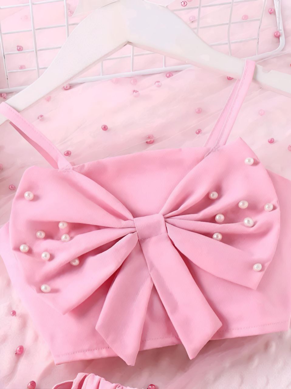 Princess Pink Pearl Bow Clothing Set