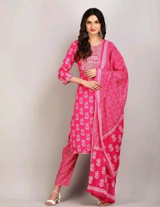 Beautiful Ethnic Kurti Pant Dupatta Set