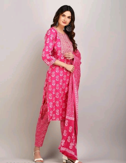 Beautiful Ethnic Kurti Pant Dupatta Set