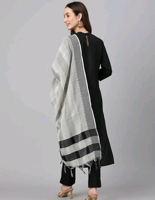 Exquisite Black Crepe Silk Solid Kurta for Women