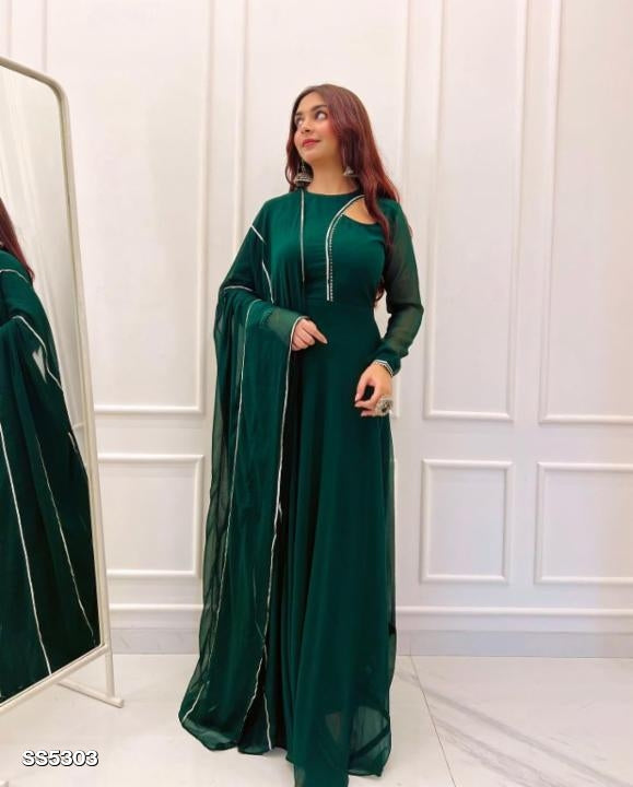 Stylish Anarkali Gown With Dupatta