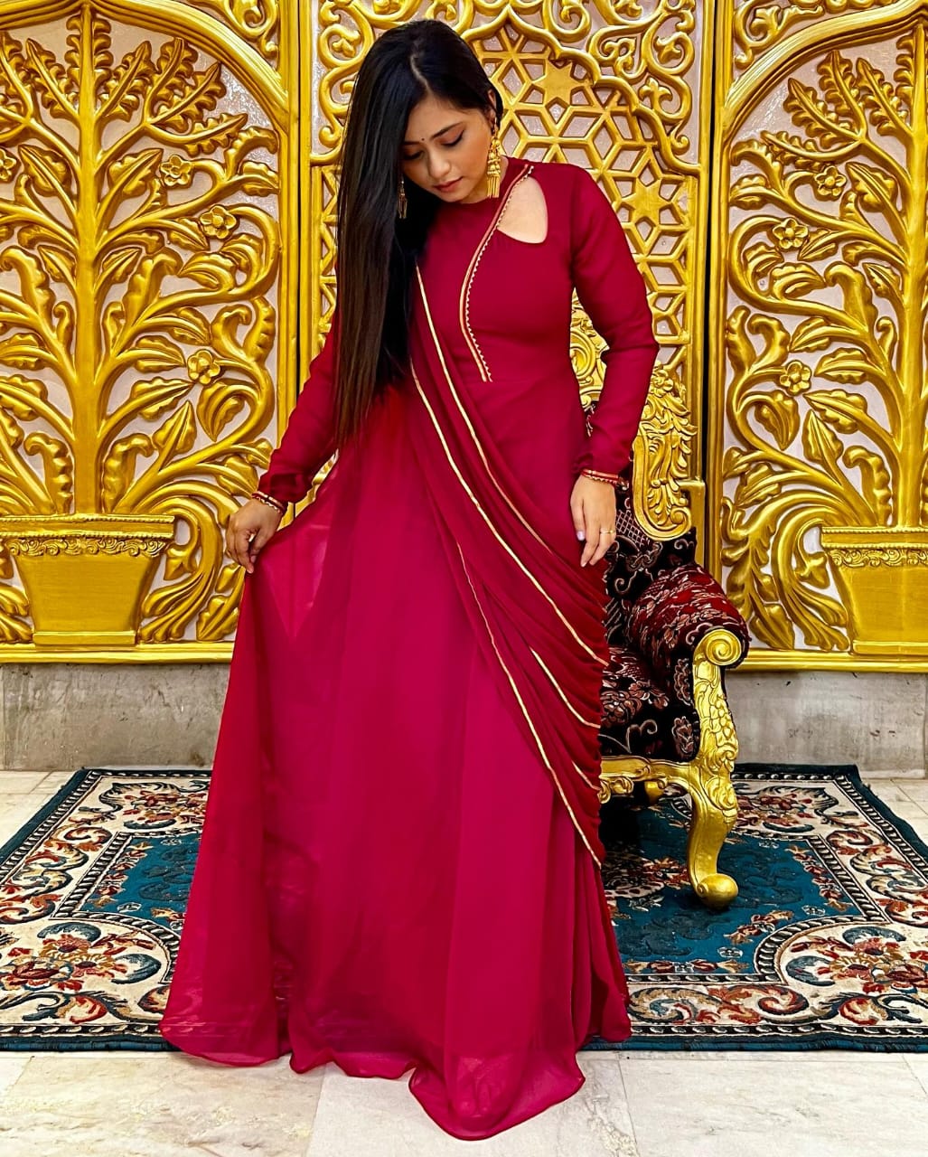 Stylish Anarkali Gown With Dupatta
