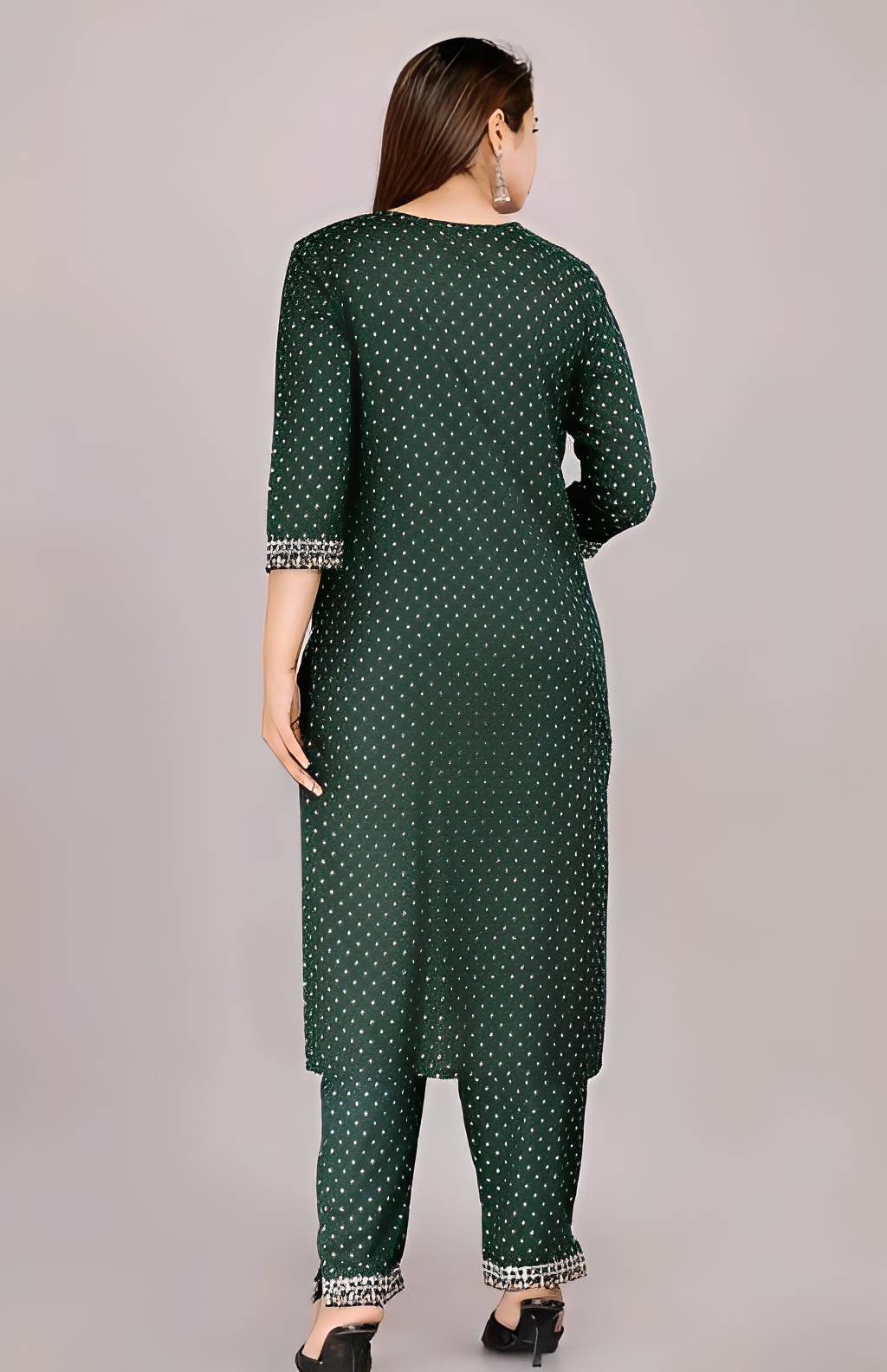 Embroidered Kurti Pant Dupatta Set